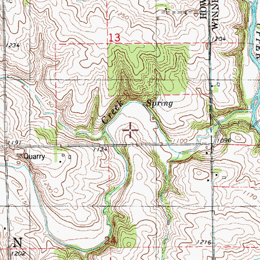 Topographic Map of Bigalk Trout Stream Wildlife Area, IA