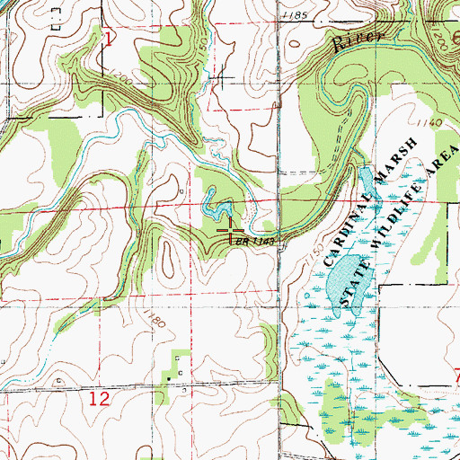 Topographic Map of Cleghorn Wildlife Area, IA
