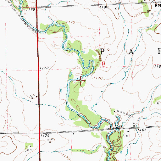 Topographic Map of Crane Creek Wildlife Area, IA