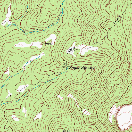 Topographic Map of Sager Spring, CO