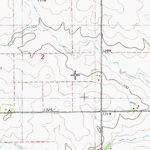 Topographic Map of Cowan Wildlife Area, IA