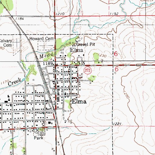 Topographic Map of Maple Heights Golf and Country Club, IA