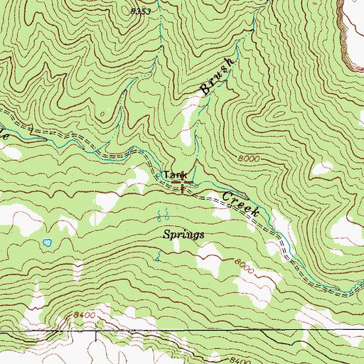 Topographic Map of Brush Creek, CO