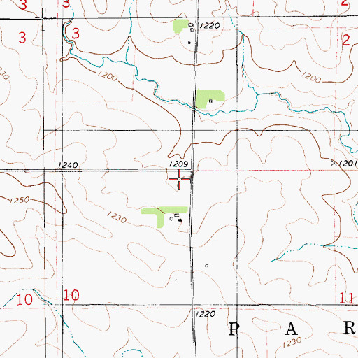 Topographic Map of Oakdale Post Office (historical), IA