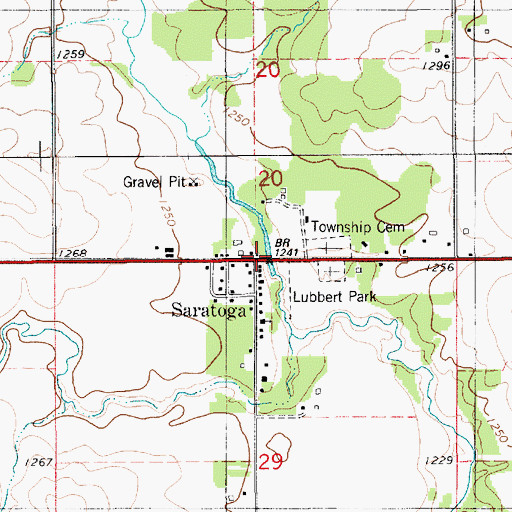 Topographic Map of Saratoga Post Office (historical), IA