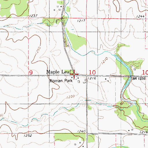 Topographic Map of Mapleleaf Post Office (historical), IA