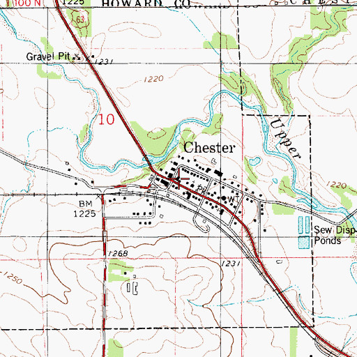 Topographic Map of Chester Post Office, IA