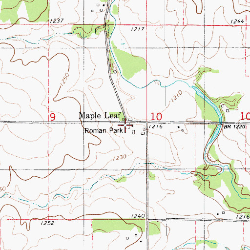 Topographic Map of Maple Leaf Cemetery, IA