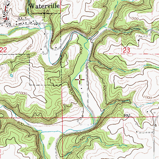 Topographic Map of Waterville Farm, IA