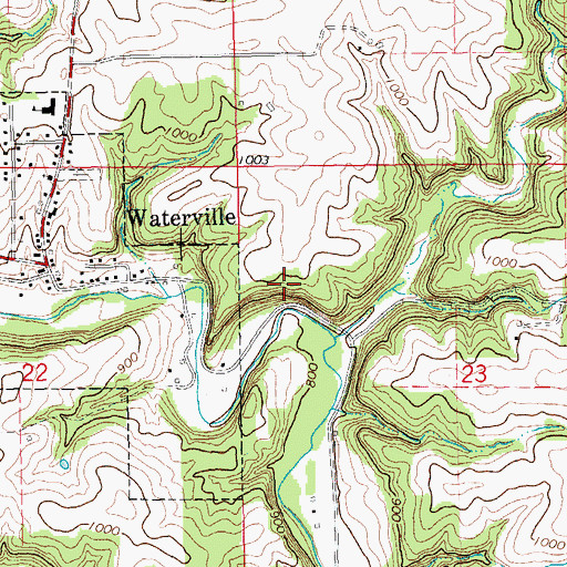 Topographic Map of Waterville Pines Park, IA