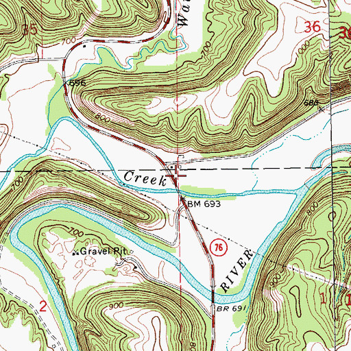 Topographic Map of Lonning's Landing Campground and Canoe Site, IA