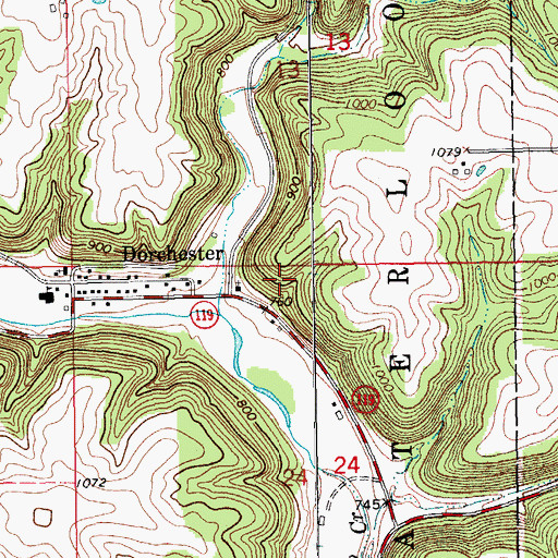 Topographic Map of Pete's Campground, IA