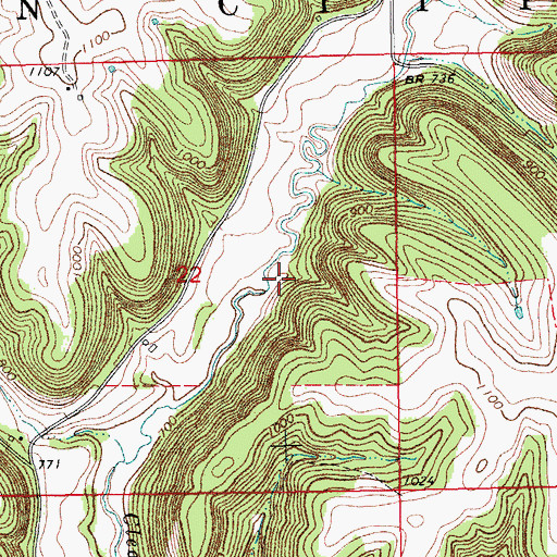 Topographic Map of Clear Creek Wildlife Management Area, IA