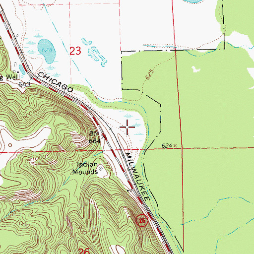 Topographic Map of Kains Lake Wildlife Management Area, IA