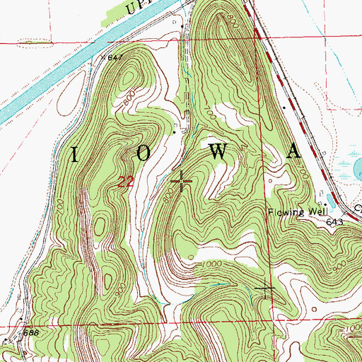 Topographic Map of Blackhawk Point Wildlife Management Area, IA