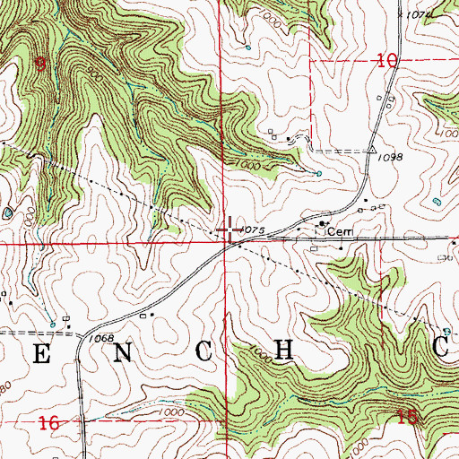 Topographic Map of Rex Post Office (historical), IA