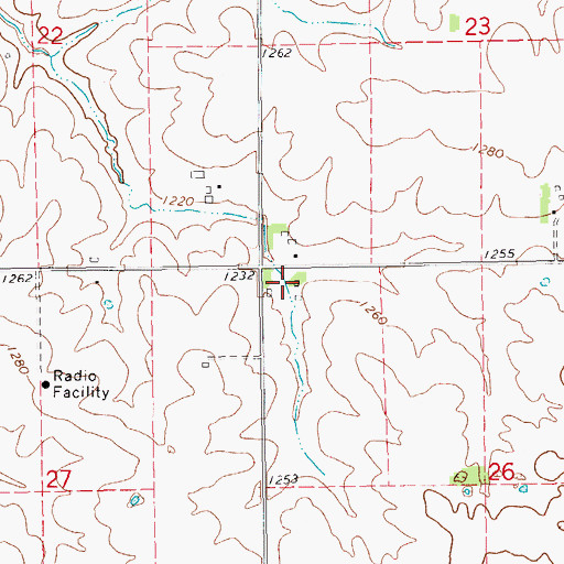 Topographic Map of Union Prairie Post Office (historical), IA