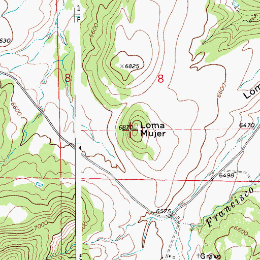 Topographic Map of Loma Mujer, CO
