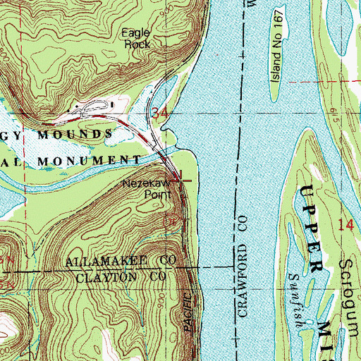 Topographic Map of Nezeka Post Office (historical), IA