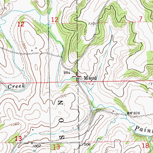 Topographic Map of Maud Post Office (historical), IA