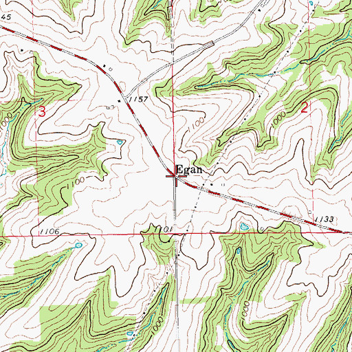 Topographic Map of Egan Post Office (historical), IA