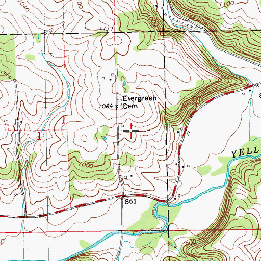 Topographic Map of Cleveland Post Office (historical), IA