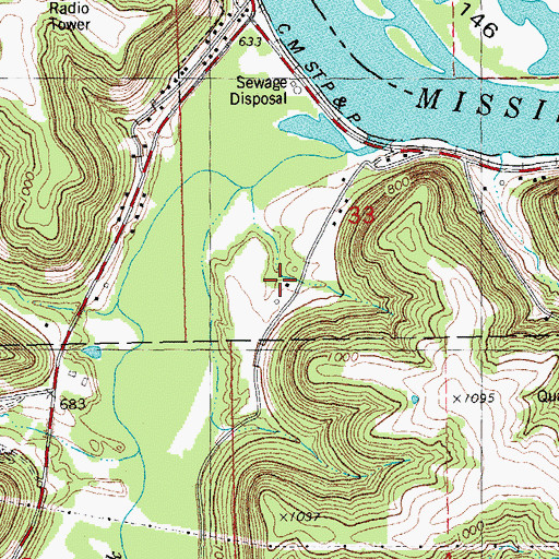 Topographic Map of Capoli Post Office (historical), IA