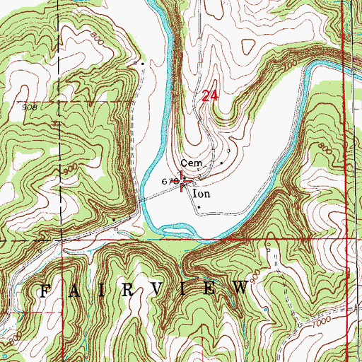 Topographic Map of Ion Post Office (historical), IA