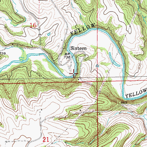 Topographic Map of Buckland Post Office (historical), IA