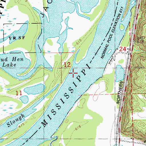 Topographic Map of Allamakee Post Office (historical), IA