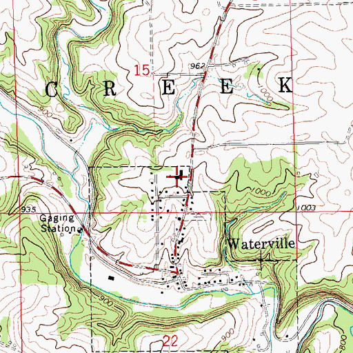 Topographic Map of Waterville Elementary School, IA