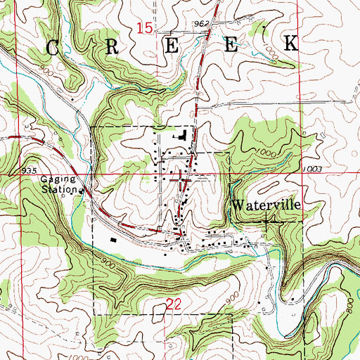Topographic Map of Waterville Lutheran Church, IA