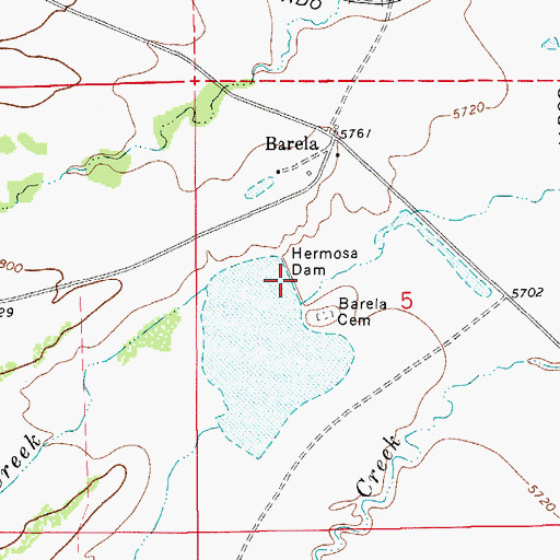 Topographic Map of Hermosa Dam, CO