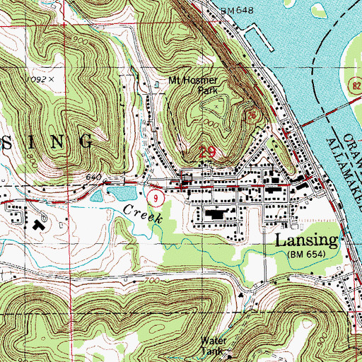 Topographic Map of Immaculate Conception Church, IA