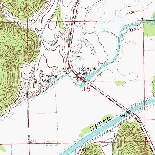 Topographic Map of Hayes Lake Roadside Park, IA