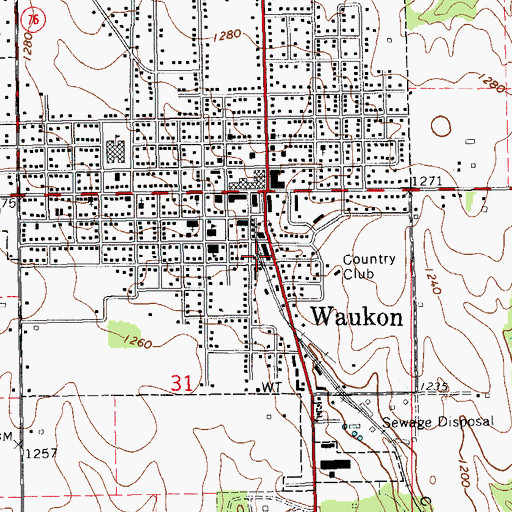 Topographic Map of Waukon (historical), IA