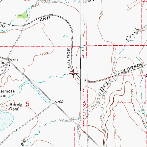 Topographic Map of Ocaa Creek, CO