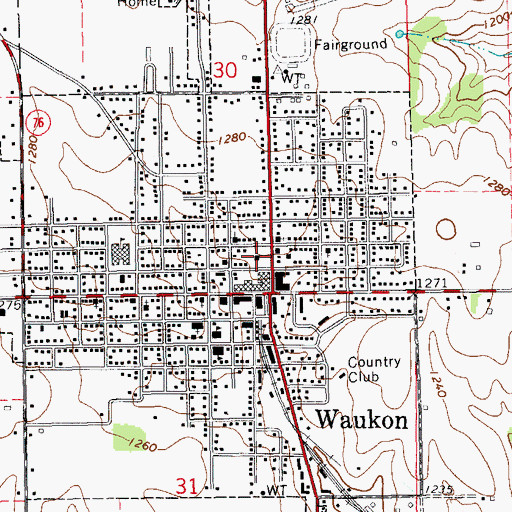Topographic Map of Allamakee County Sheriff's Office, IA