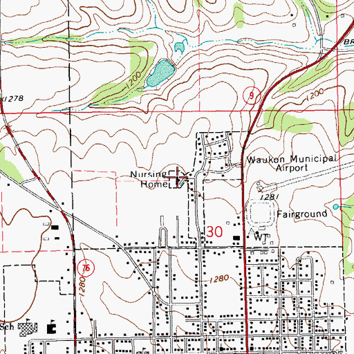 Topographic Map of Northgate Care Center, IA