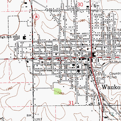 Topographic Map of Saint Johns Lutheran Church, IA