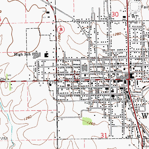 Topographic Map of Seventh Day Adventist Church, IA