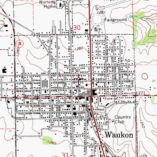 Topographic Map of Saint Pauls Methodist Church, IA