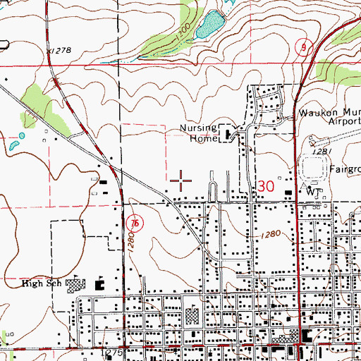 Topographic Map of Calvary Baptist Church, IA