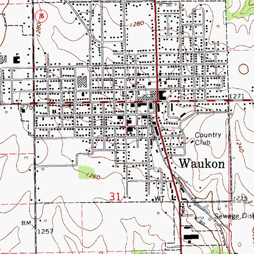 Topographic Map of Saint Patrick School, IA