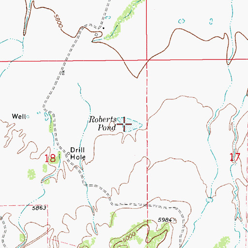 Topographic Map of Roberts Pond, CO