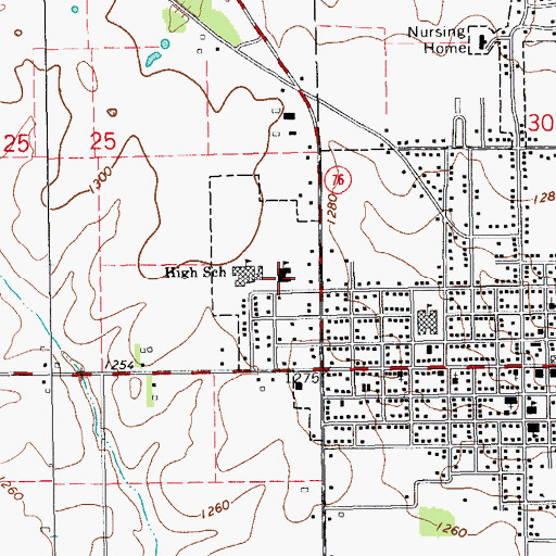 Topographic Map of West Elementary School, IA