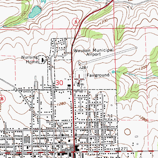 Topographic Map of Allamakee County Fairgrounds, IA