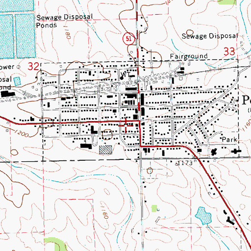 Topographic Map of Postville Post Office, IA