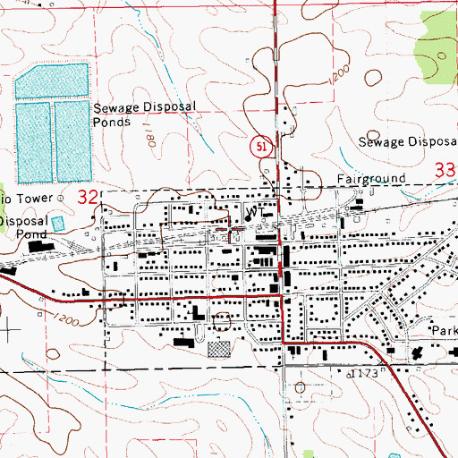 Topographic Map of Postville, IA
