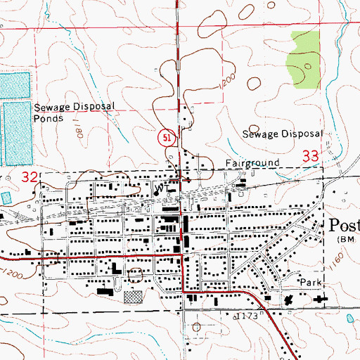 Topographic Map of Postville Chiropractic Clinic, IA